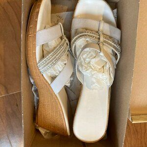 White wedge sandals